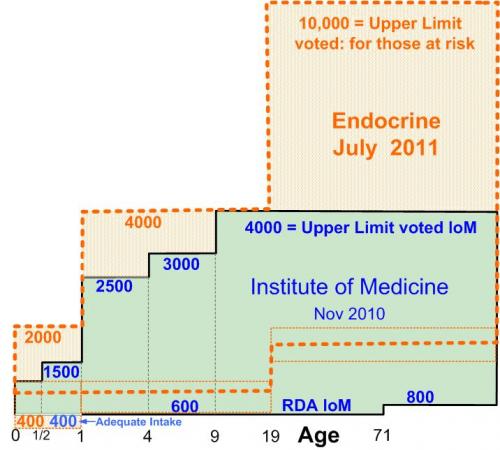 IoM and Endocine recommendations graph