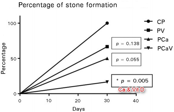 Kidney Stone Production Reduced In Rats When Vitamin D And